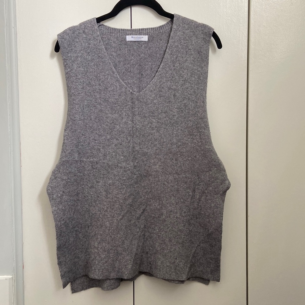 Monologue Sweater Vest Sleveless Knit with tie back